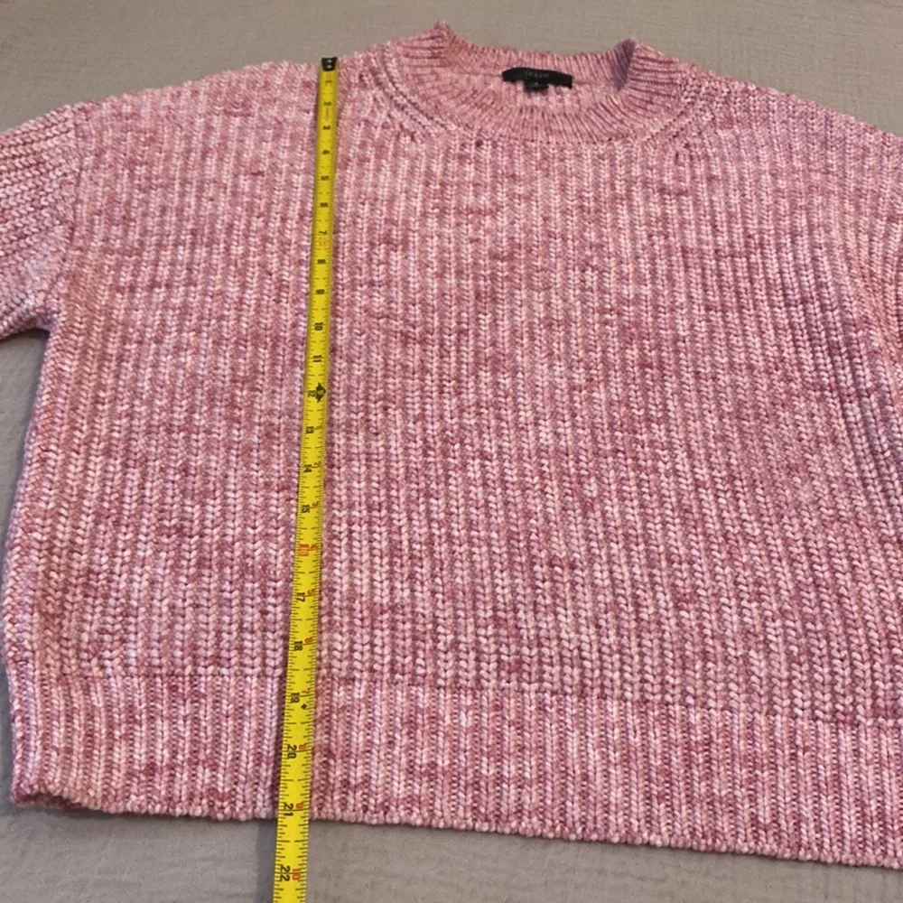 J. Crew Pink Crew Neck Sweater with Ribbed Knit. Size S . Style BF721